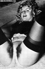 Vintage retro hairy woman photo